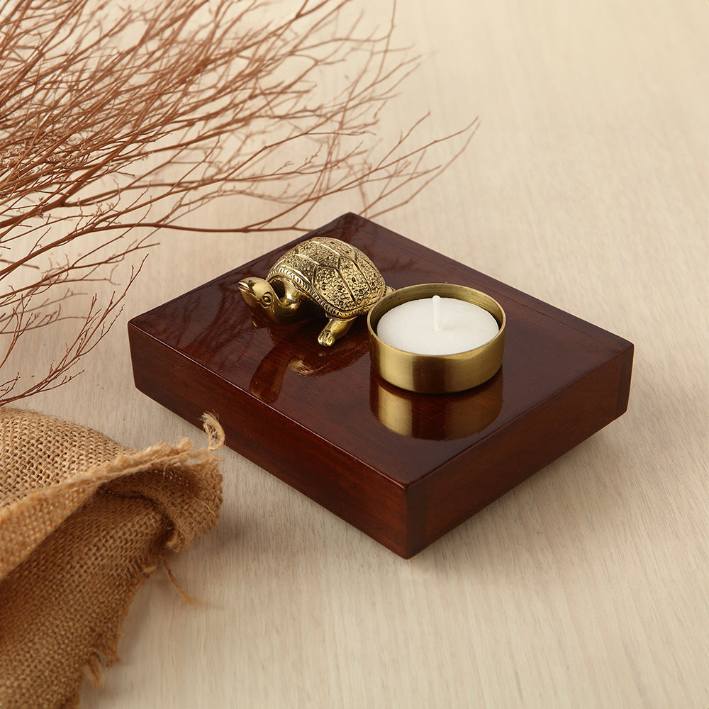 TORTOISE TEA LIGHT HOLDER