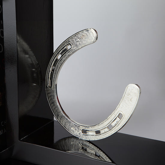 SILVER PLATED HORSESHOE BOOKENDS