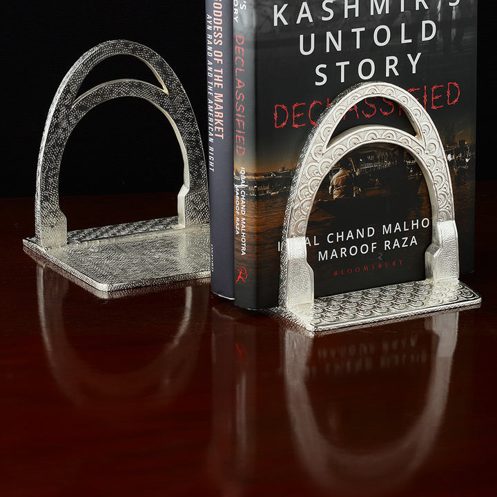 SILVER PLATED HORSESHOE BOOKEND