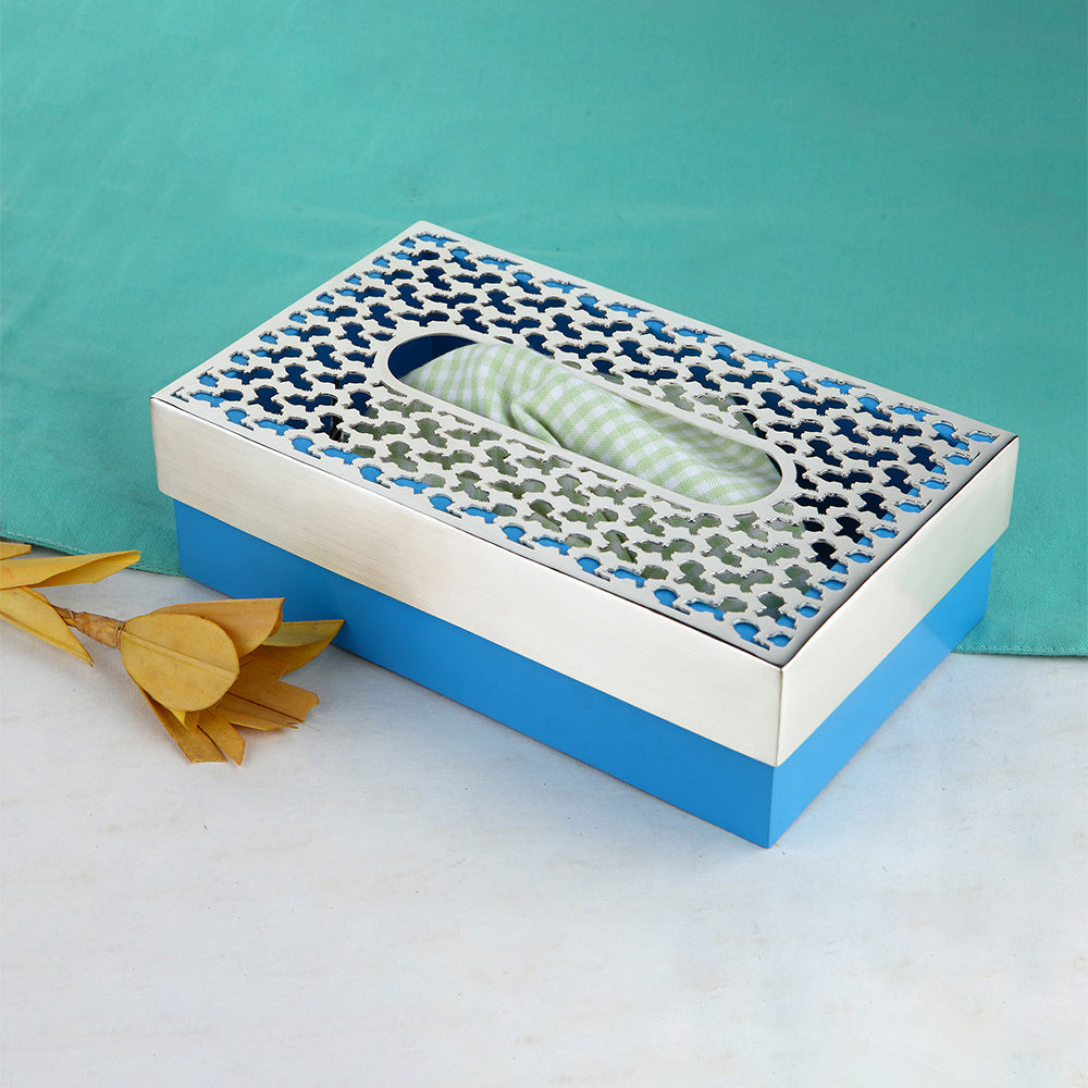 CUT WORK WOODEN TISSUE BOX