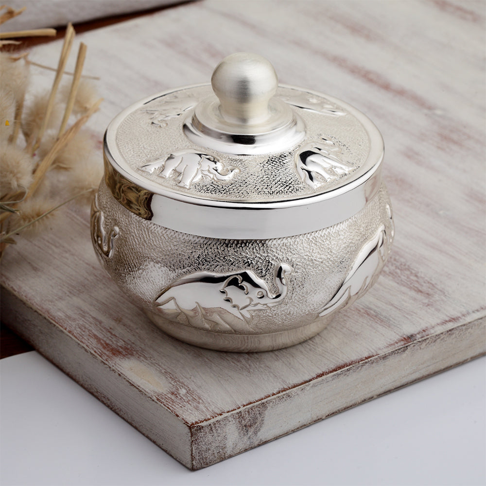 SILVER PLATED BABY POWDER BOX