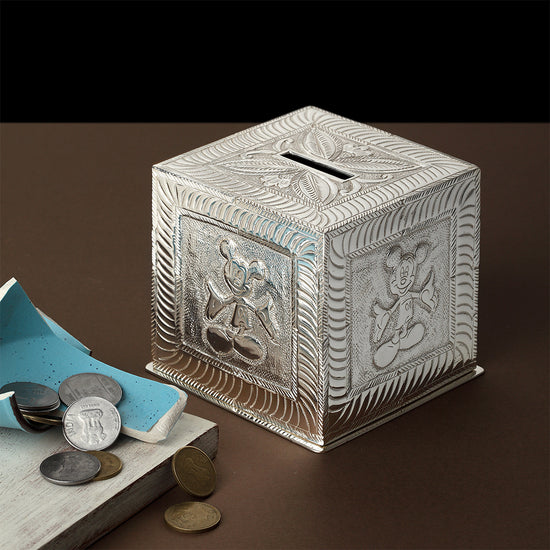 SILVER PLATED PIGGY BANK