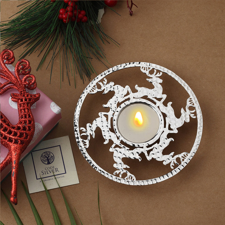 Christmas Tea Light Holder with Reindeer  Design