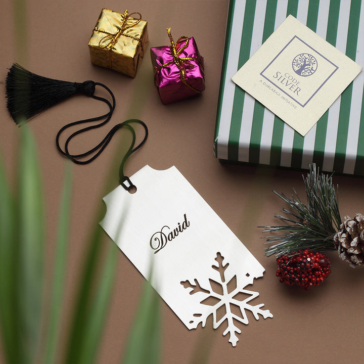 Customisable Christmas Bookmark with Snowflake Cutout