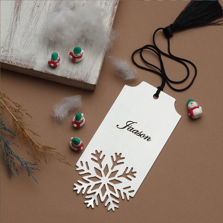 Customisable Christmas Bookmark with Snowflake Cutout