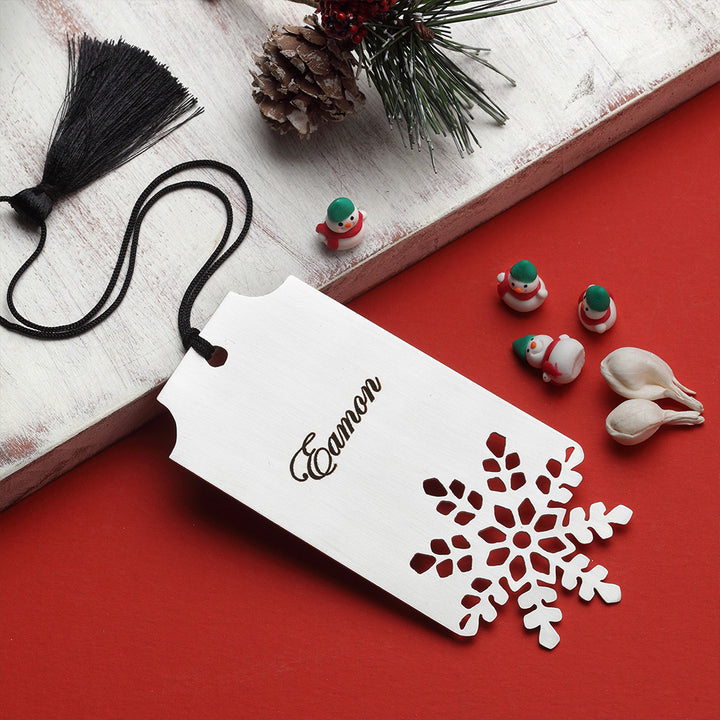 Customisable Christmas Bookmark with Snowflake Cutout