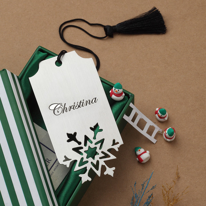 Customisable Christmas Bookmark with Snowflake Cutout