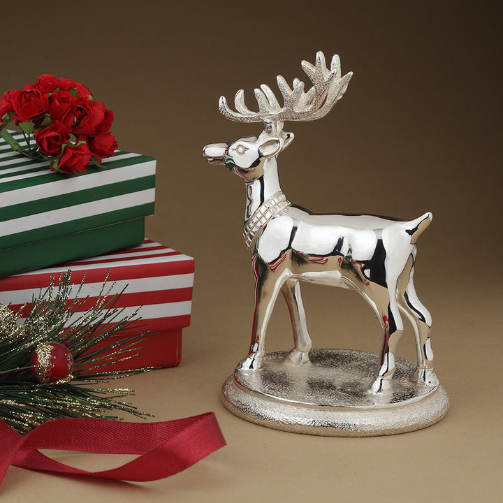 Silver-Plated Reindeer Figurine