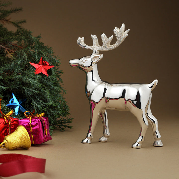 Silver-Plated Reindeer Figurine