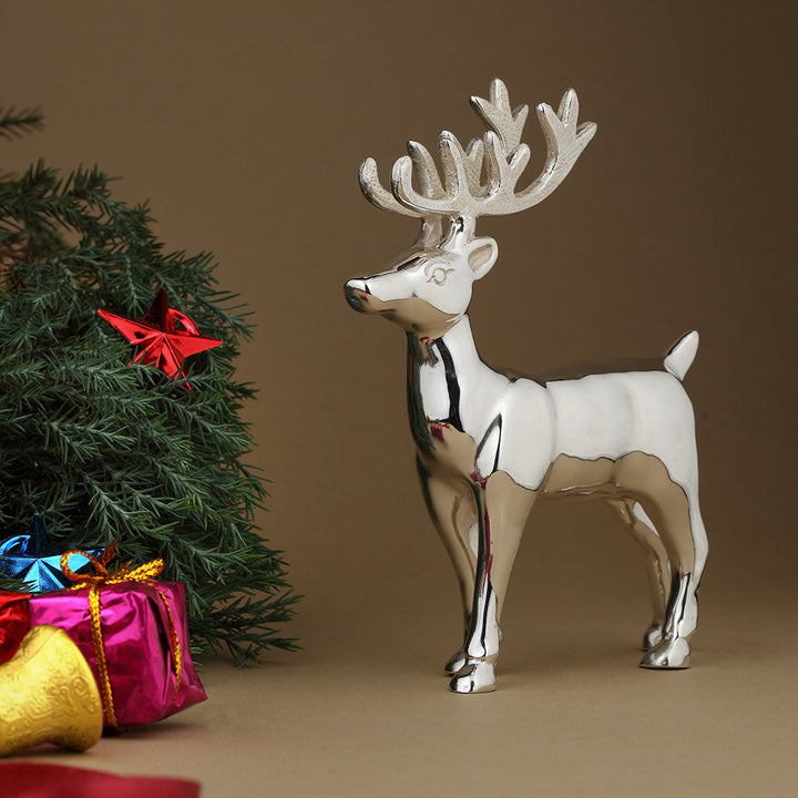 Silver-Plated Reindeer Figurine