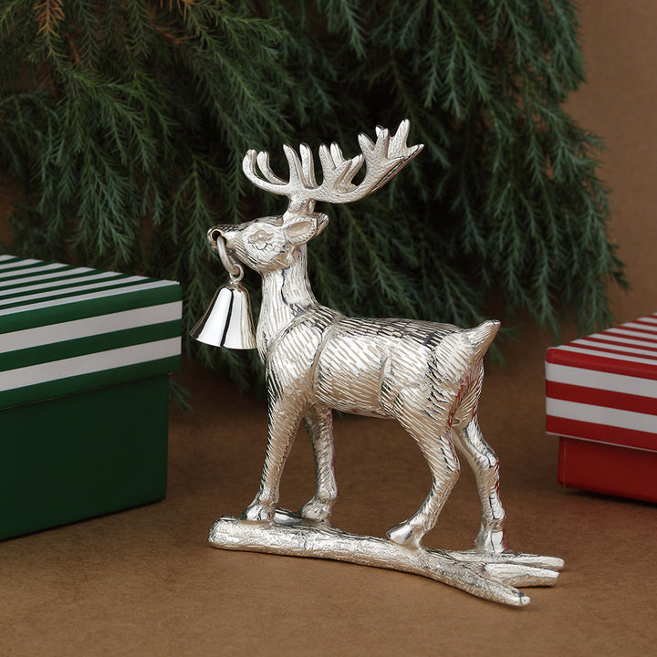 Silver-Plated Reindeer Figurine