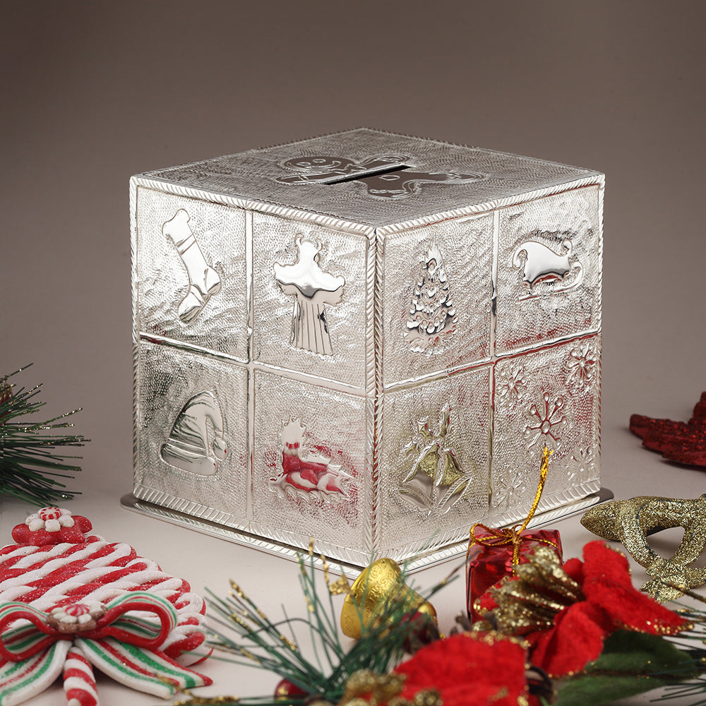 Silver-Plated Christmas Piggy Bank