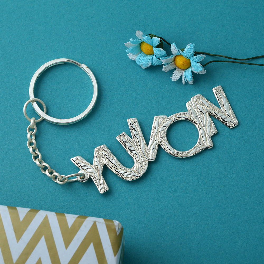 Silver Plated Customisable Keychain