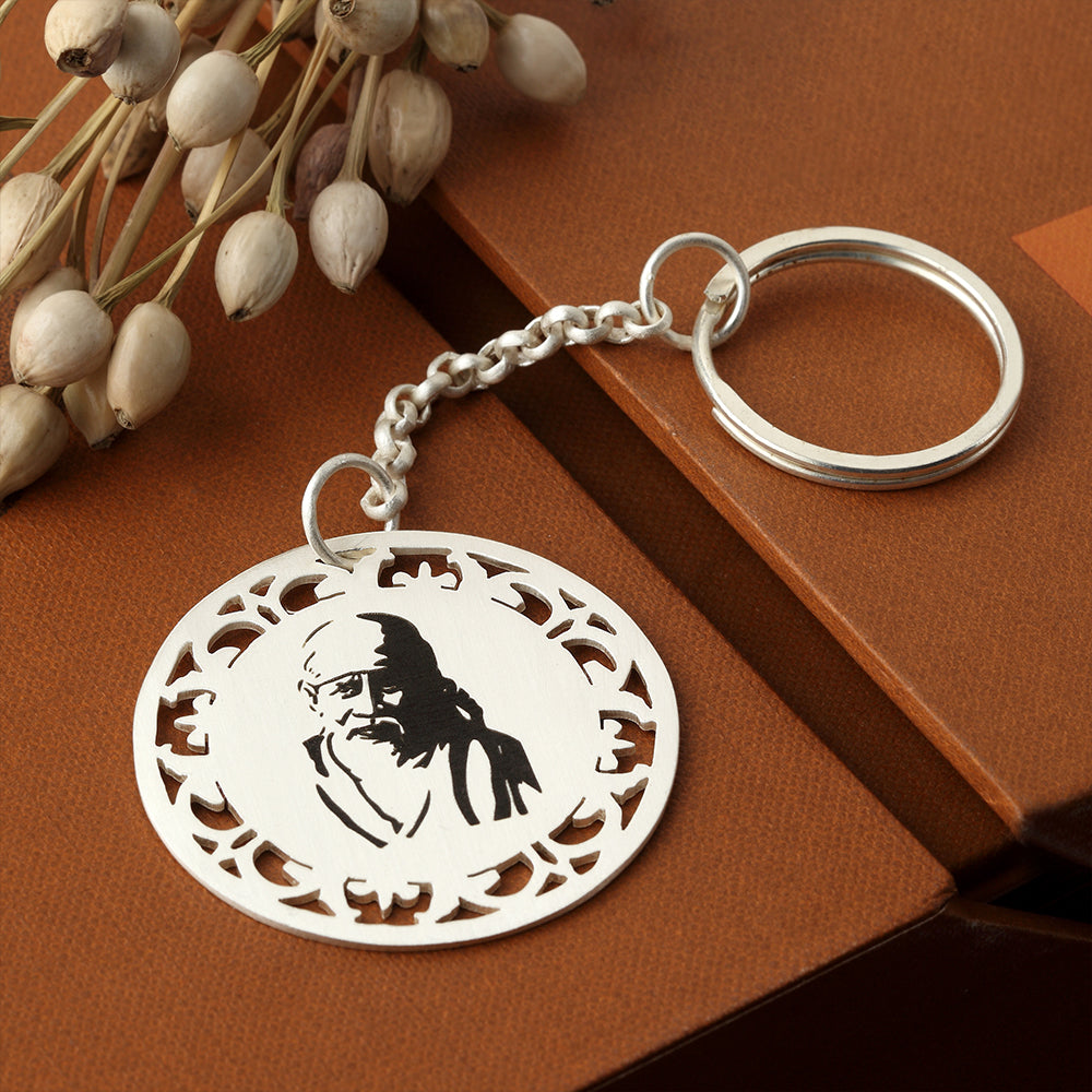 SILVER PLATED SAI BABA KEYCHAIN