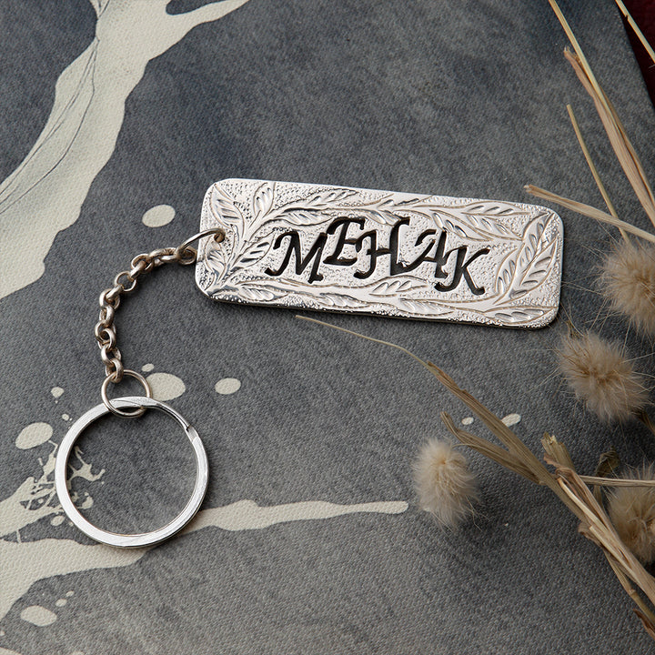 Silver Plated Customisable Keychain