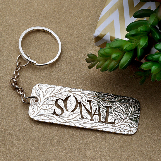 Silver Plated Customisable Keychain