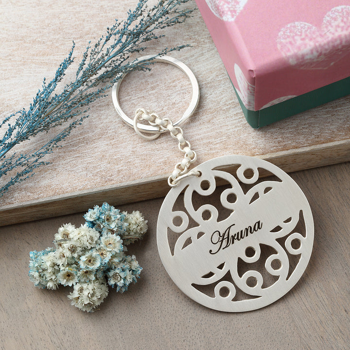 Silver Plated Customisable Keychain