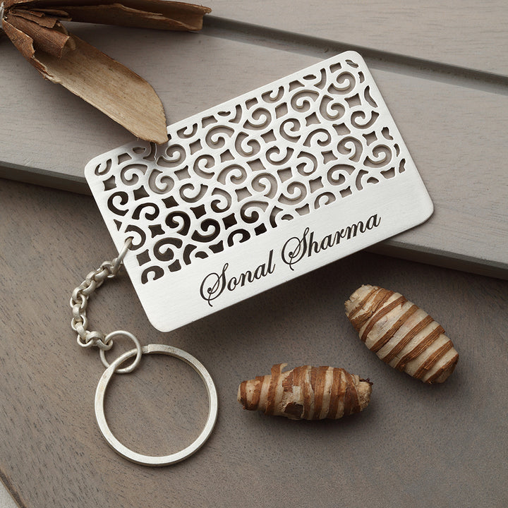 Silver Plated Customisable Keychain