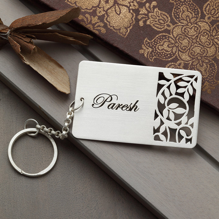 Silver Plated Customisable Keychain