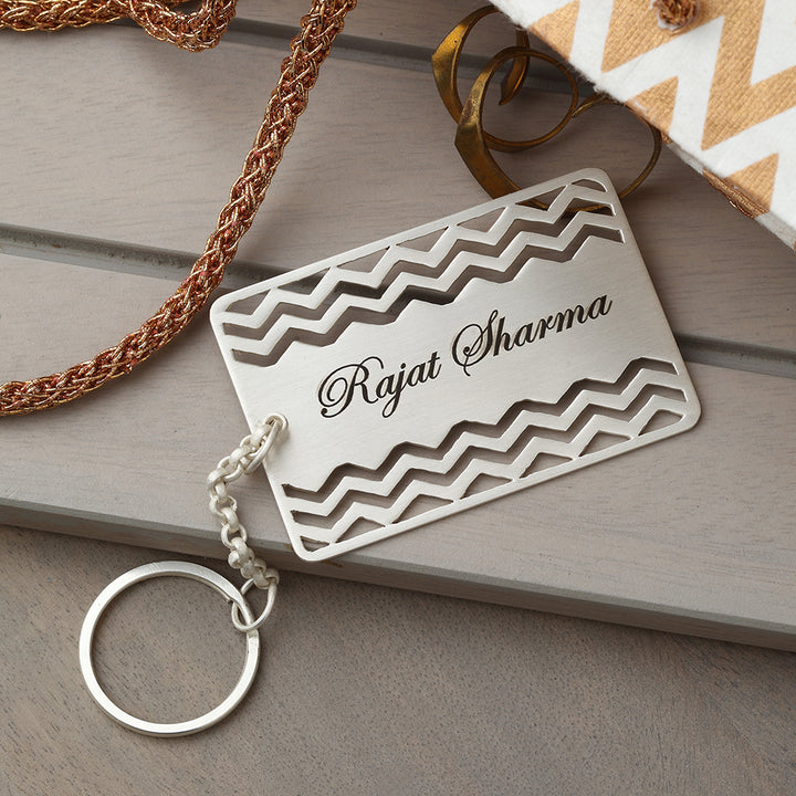 Silver Plated Customisable Keychain