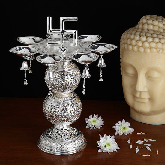 SWASTIK DIYA WITH STAND