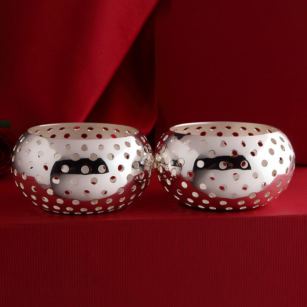 DECORATED TEA LIGHT HOLDER (SET OF 2)