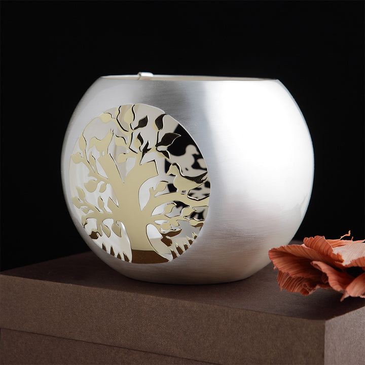 DUAL TONED TREE TEA LIGHT HOLDER