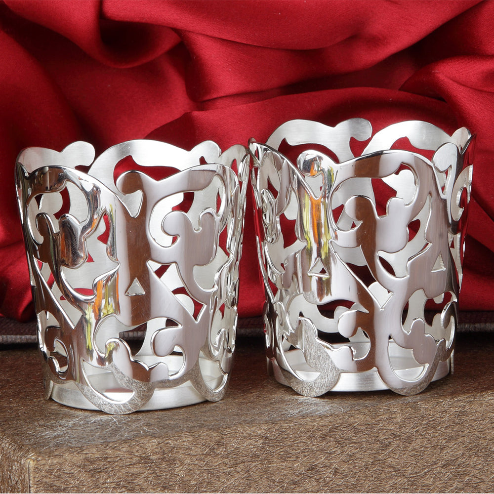 SILVER PLATED TEA LIGHT HOLDER (SET OF 2)