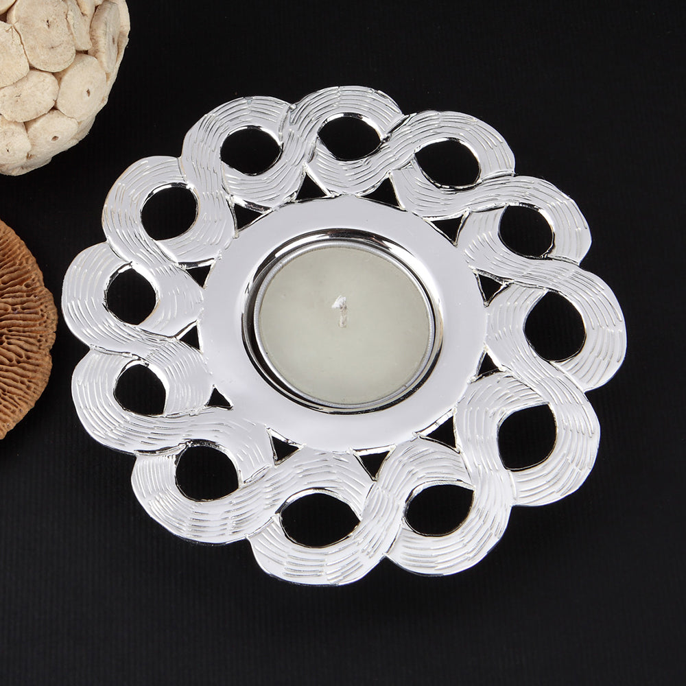 SILVER PLATED TEA LIGHT HOLDER