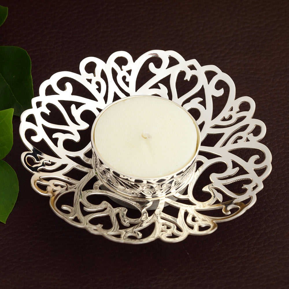 SILVER PLATED TEA LIGHT HOLDER