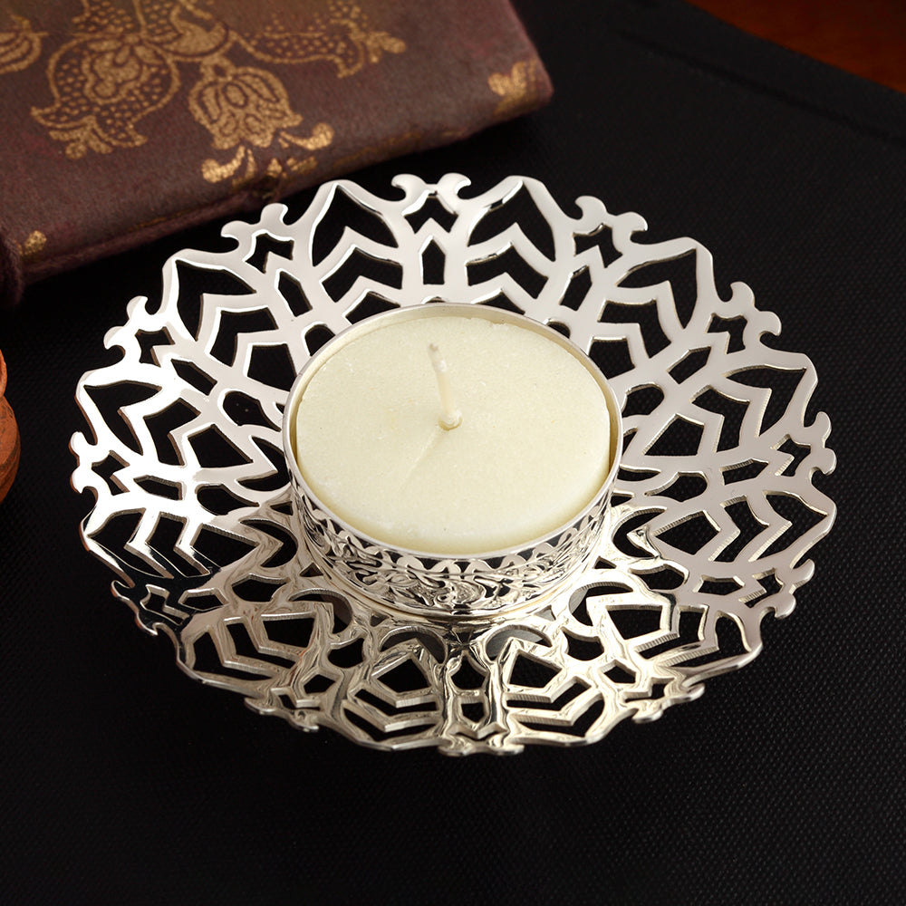 SILVER PLATED TEA LIGHT HOLDER