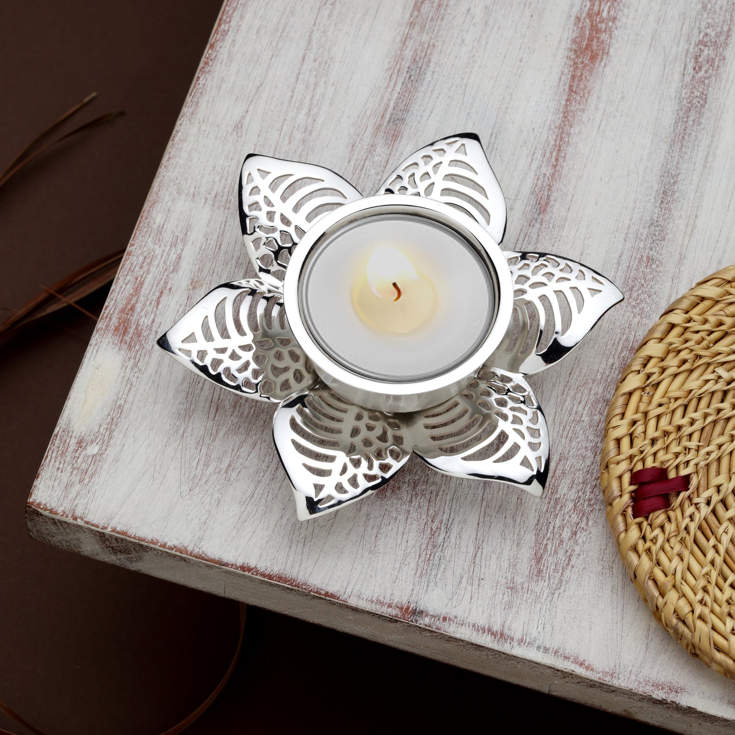 SILVER PLATED TEA LIGHT HOLDER