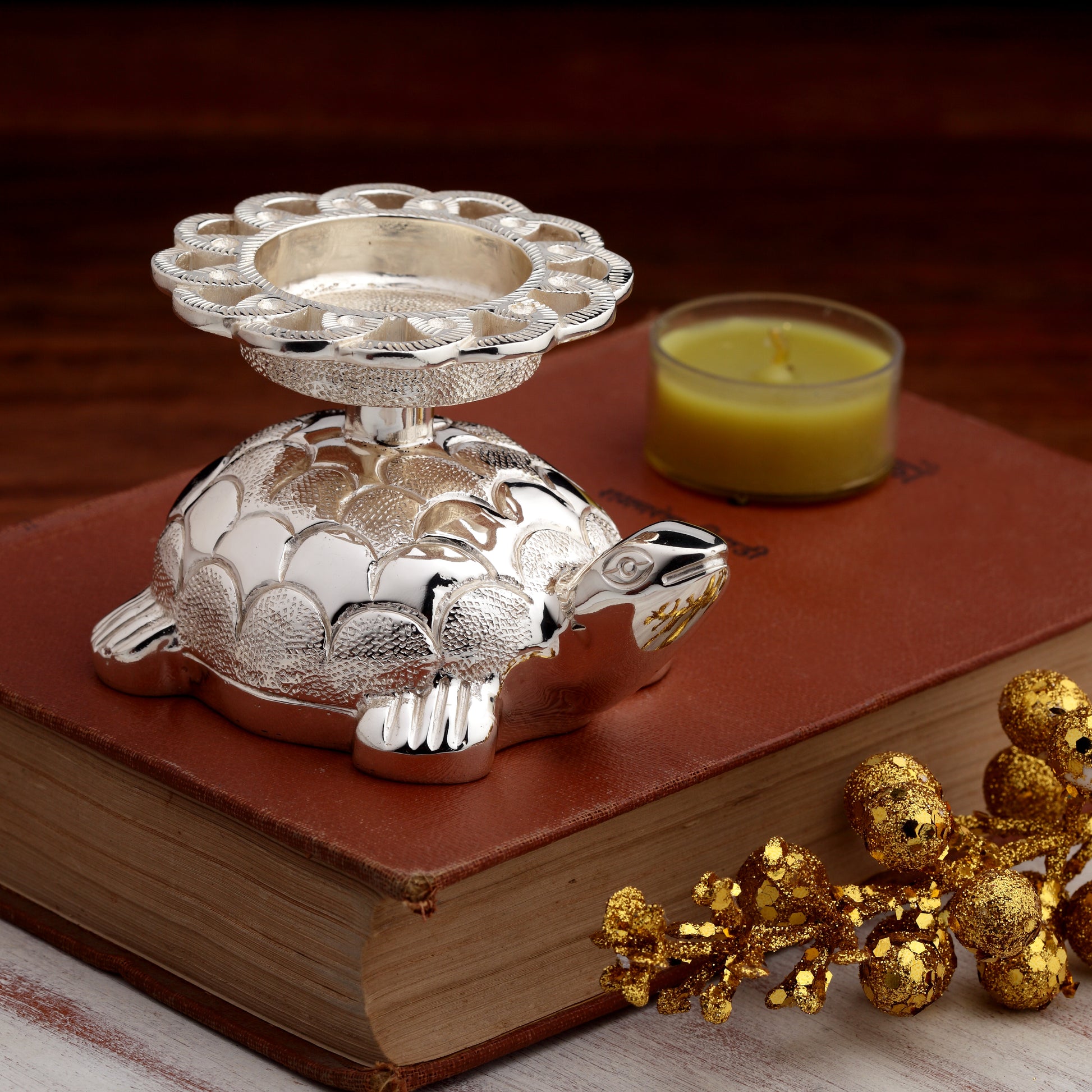 TORTOISE TEA LIGHT HOLDER