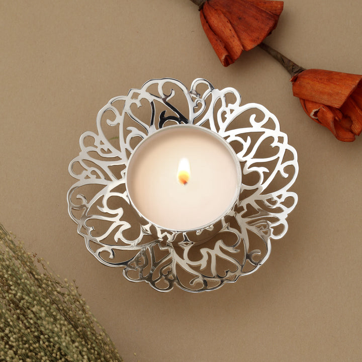 SILVER PLATED TEA LIGHT HOLDER