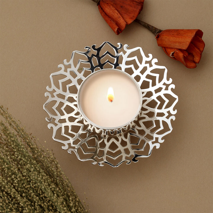 SILVER PLATED TEA LIGHT HOLDER