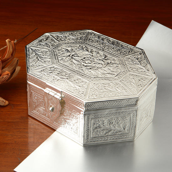 SILVER PLATED DRY FRUIT BOX