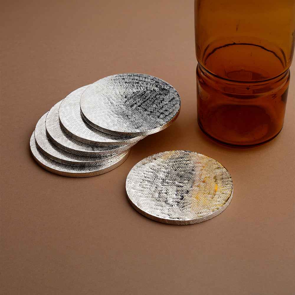 SILVER PLATED DESIGNED COASTERS