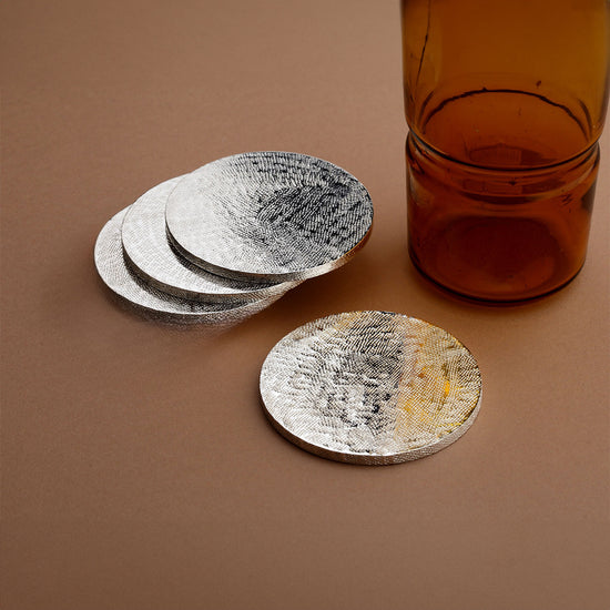 SILVER PLATED DESIGNED COASTERS