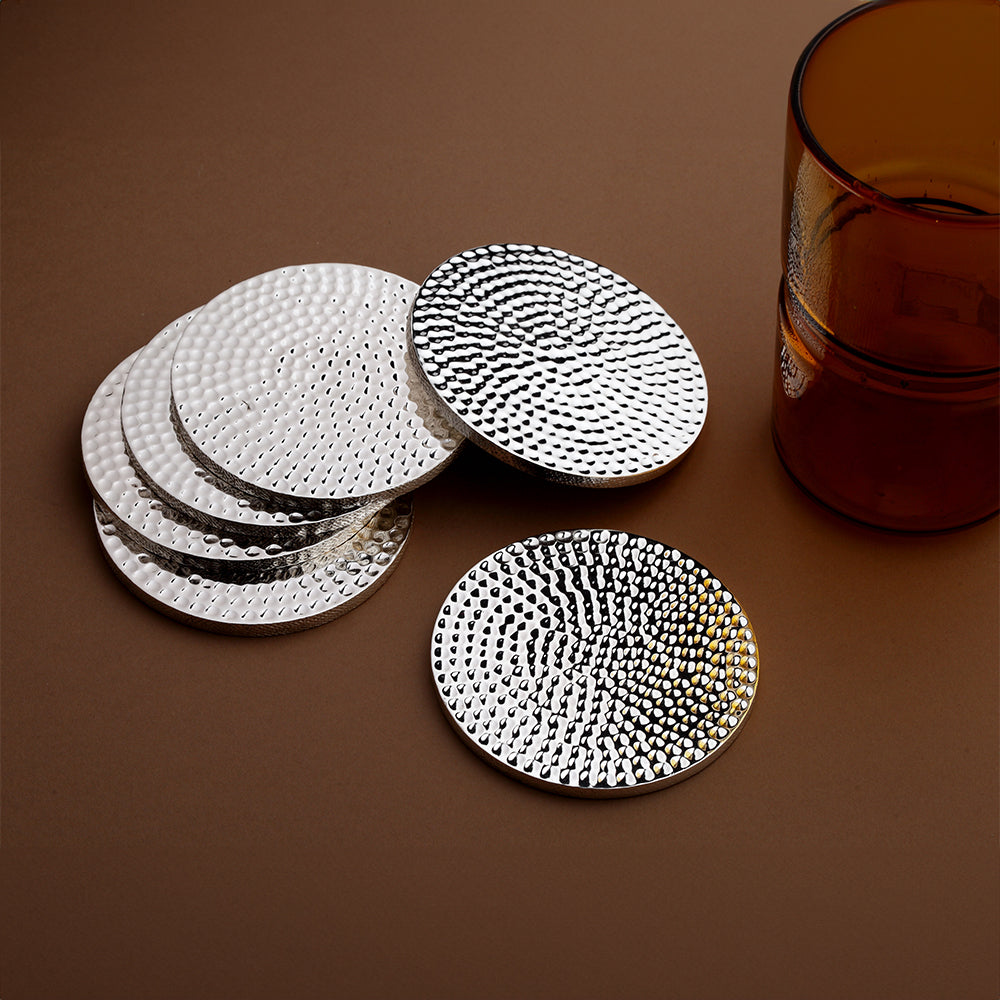 SILVER PLATED DESIGNED COASTERS