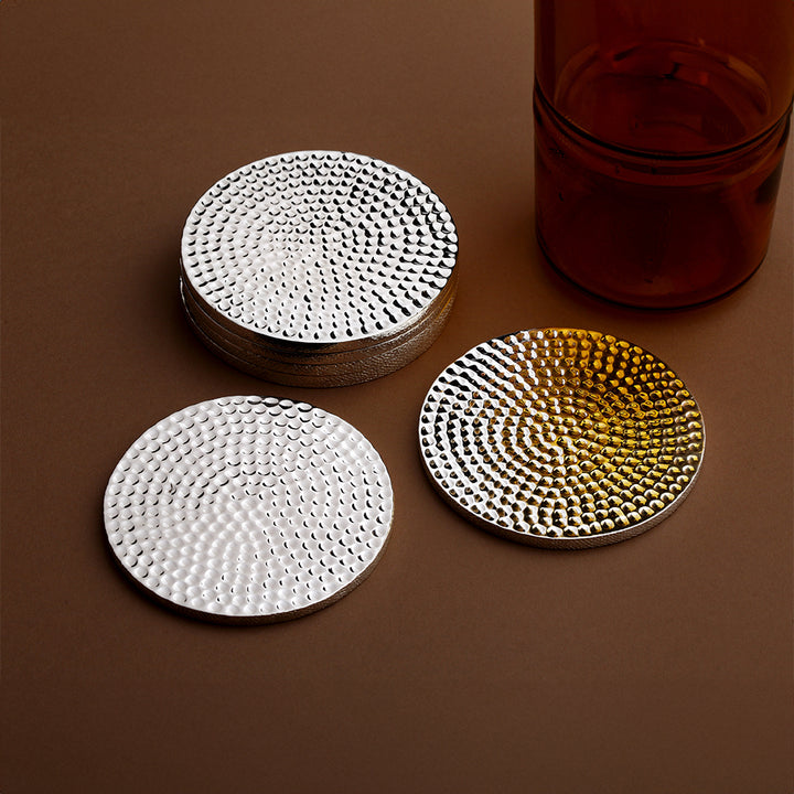 SILVER PLATED DESIGNED COASTERS