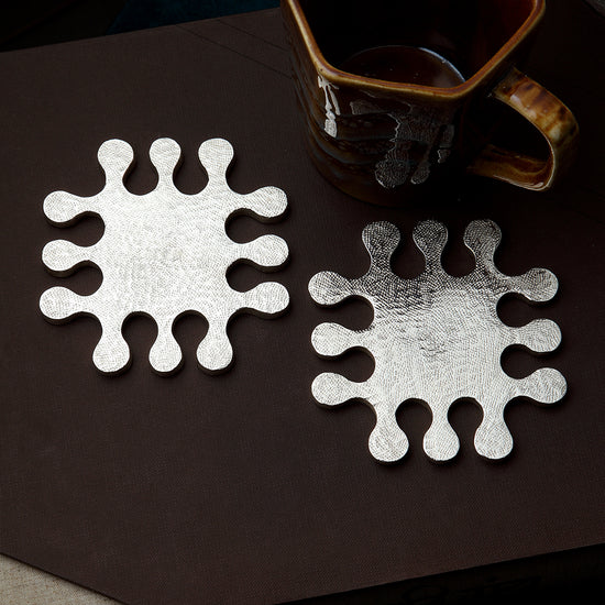 SILVER PLATED DESIGNED COASTERS