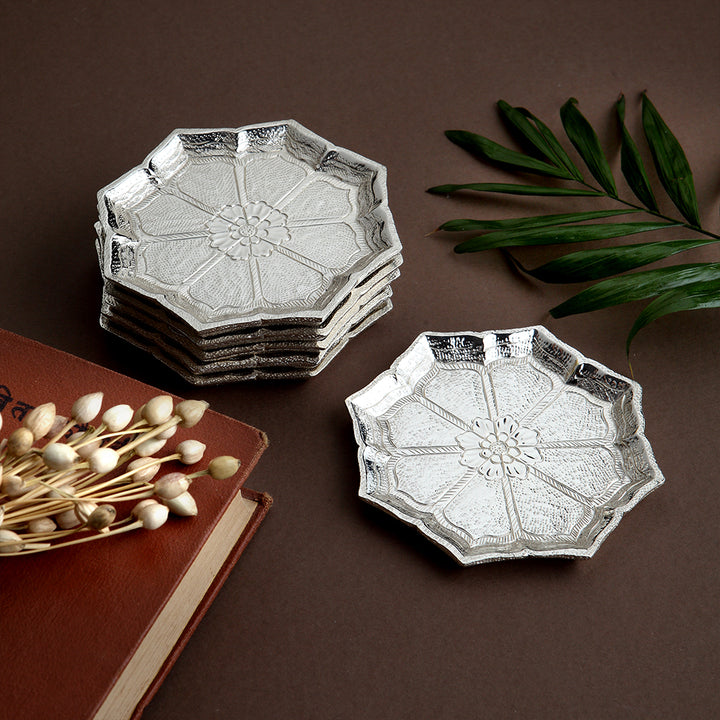 SILVER PLATED DESIGNED COASTERS