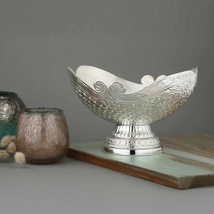 Handcrafted Silver-Plated  Fruit Bowl