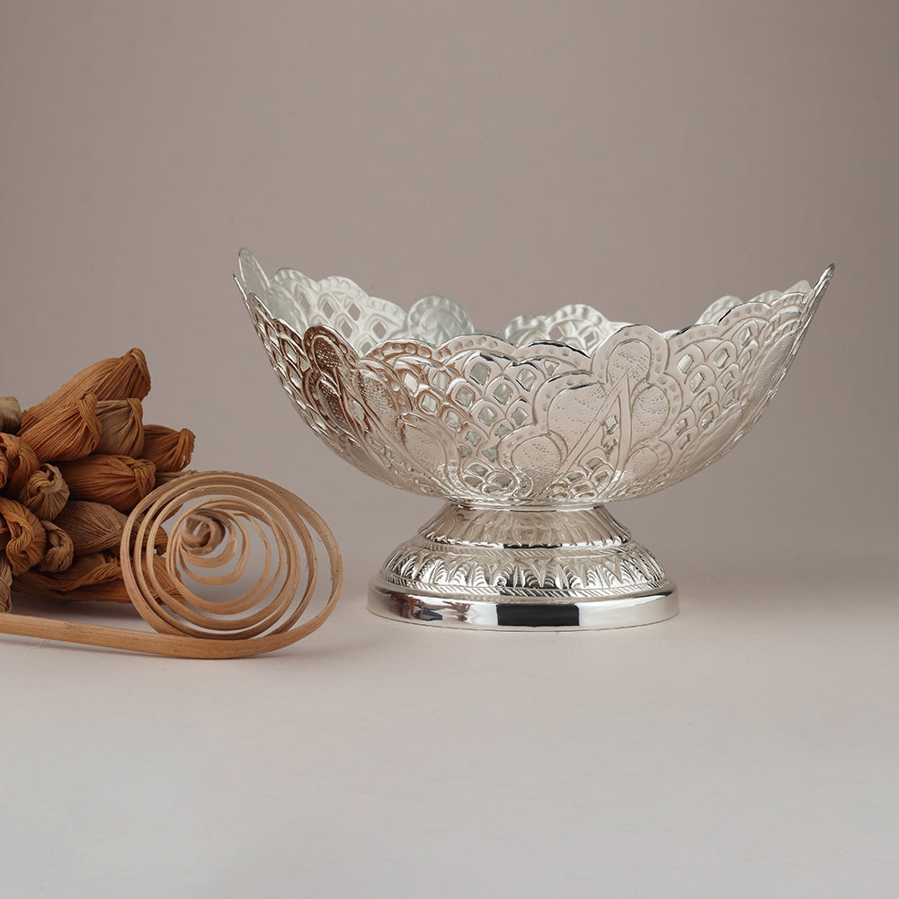 Handcrafted Silver-Plated Decorative Fruit Bowl