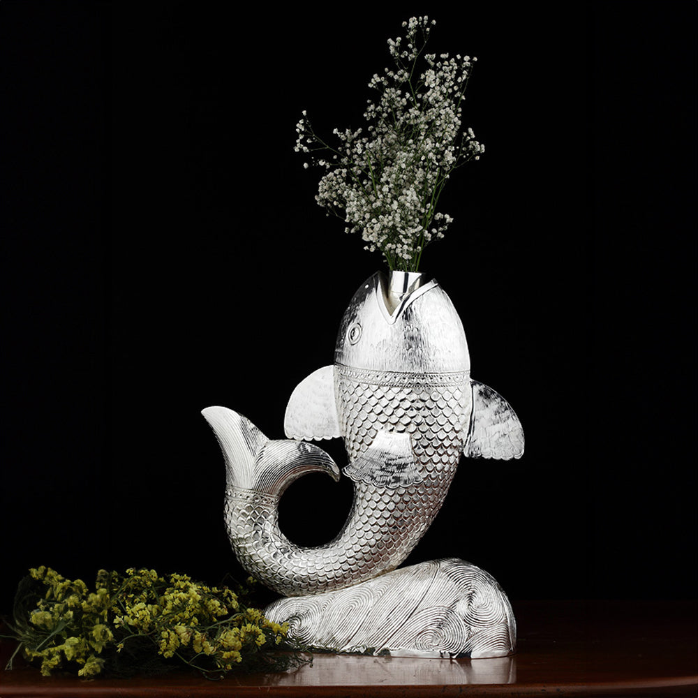 DECORATED FISH VASE