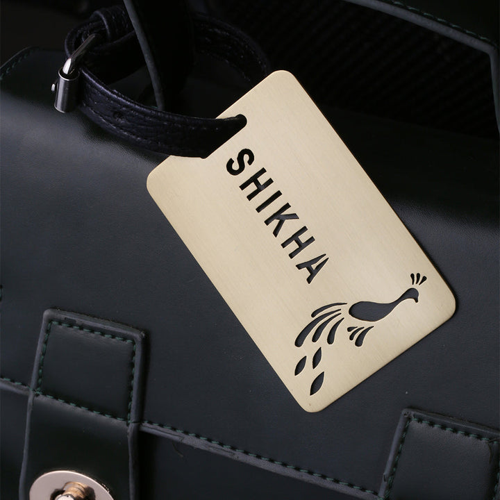 CUSTOMISED PEACOCK LUGGAGE TAG