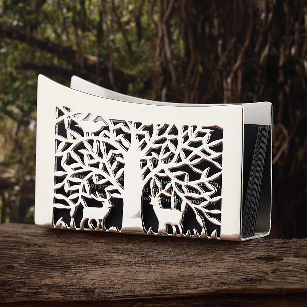 DEER AND NATURE DESK CARD HOLDER