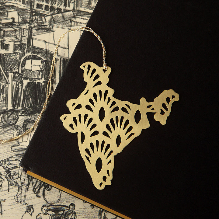 INDIA MAP PATTERNED BOOKMARK